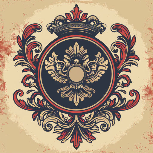 Classic emblem vectorstock with traditional colors on heritage background