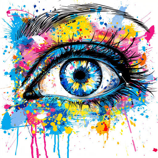 Artistic tattoo sketch of an eyeball with abstract art