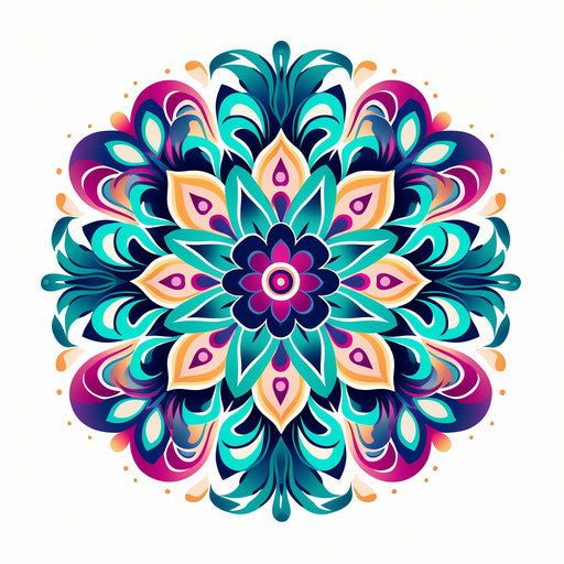 Ornamental circle with vibrant color combinations
