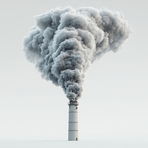 3D air pollution on flat white background, isolated clipart