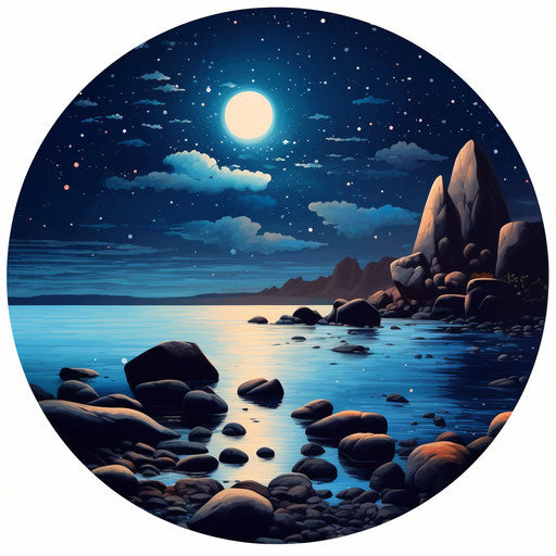 Rocks and stones in the dark night