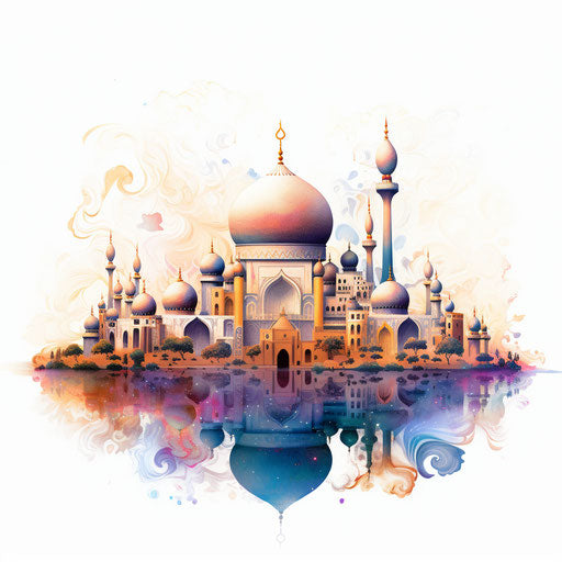 Eid clipart in the style of Oil painting, on a white background