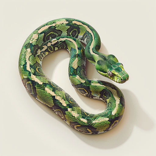 Snake illustration in a photo realistic style on white background