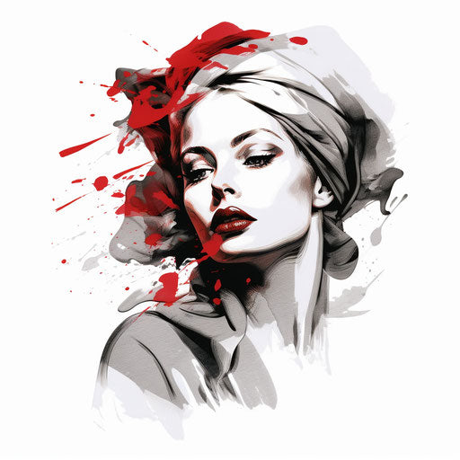 Chiaroscuro Art style image on white background