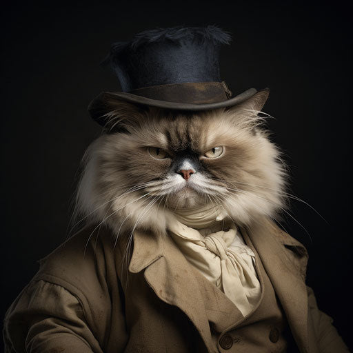 Himalayan cat dressed like a man