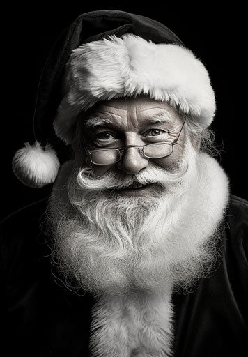 Santa Claus coloring page in gesture style black and white