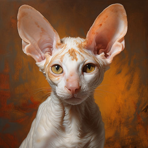 Cornish Rex cat oil painting