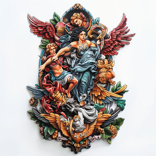 Roman mythology scene in vibrant colors