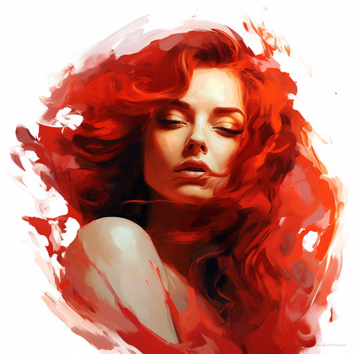 Turning red clipart in the style of Oil painting, on a white background