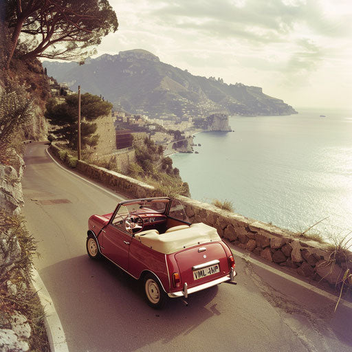 1980 Mini Cooper Convertible Roadster on Amalfi Coast