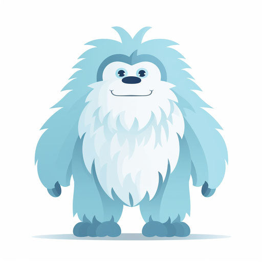 Yeti artwork in Minimalist style, on white background