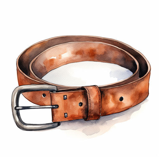 Belt on white background, oil painting style