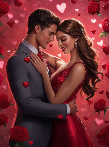 Eternal love in roses and hearts