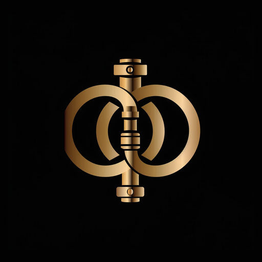 Luxury plumbing logo with gold accents on black background
