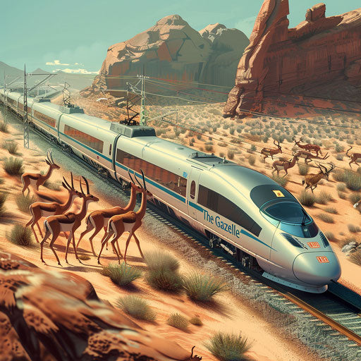 The Gazelle sprinting through a gazelle-populated landscape