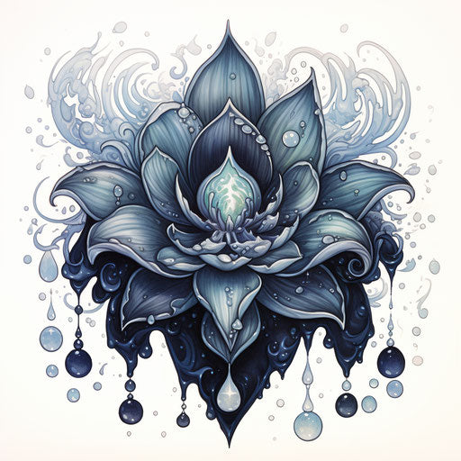 Floral harmony and love symbol in monochrome ink