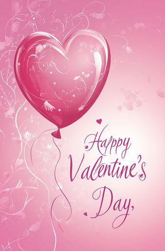 Happy Valentine's Day with heart-shaped balloon