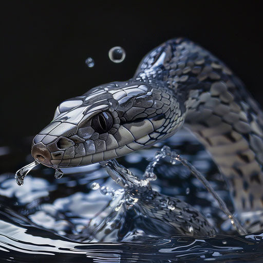 Python snake moving gracefully through water