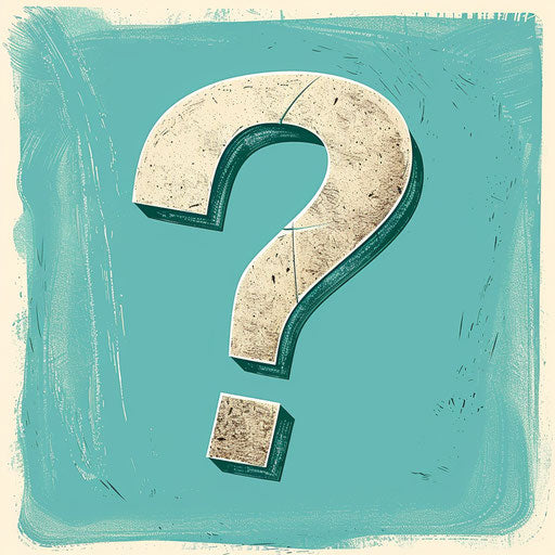 Realistic question illustration with flat teal background