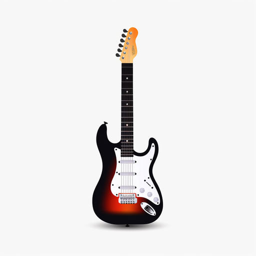 Minimalist style electric guitar illustration on white background