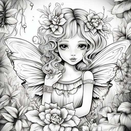 The adorable fairy coloring page for baby