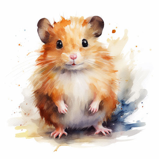 Hamster clipart in the style of Oil painting, on a white background