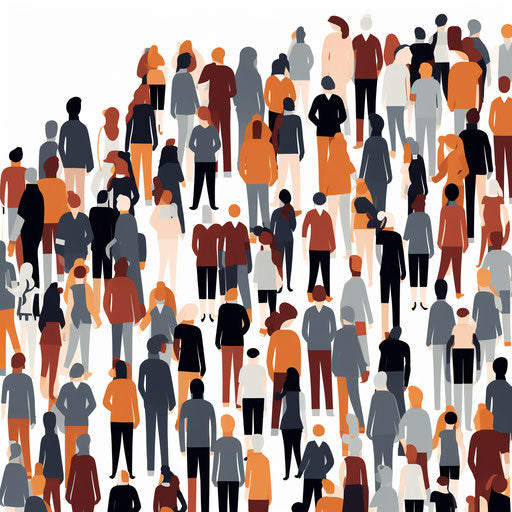 Minimalist style crowd clipart, on a white background