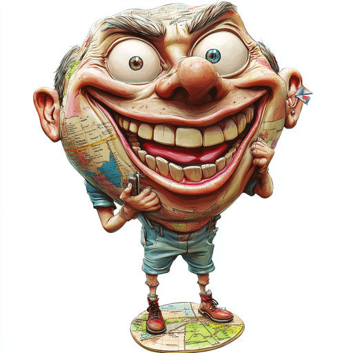 Dynamic Roadmap Caricature Clipart JPG for Digital Media