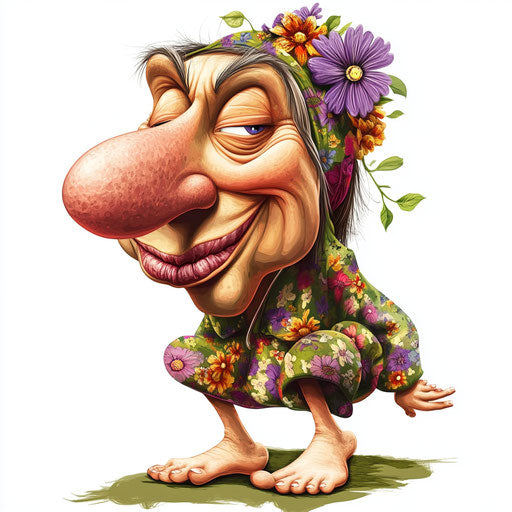 Humorous caricature of a stage caricature clipart