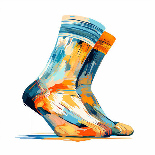 Socks clipart in the style of Impressionistic Art, on a white background