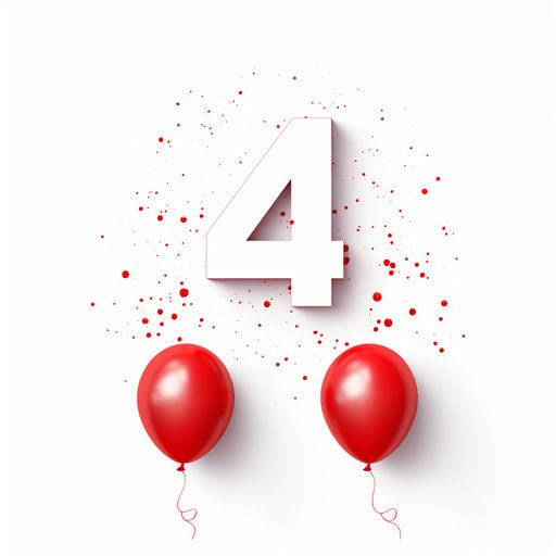 New year clip art 2024 in minimalist style, on white background