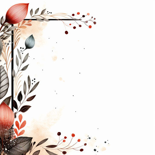 Minimalist style border clipart, on a white background