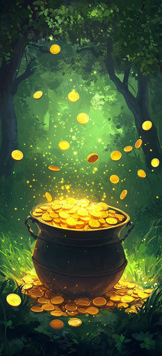 Irish-themed phone wallpaper with a pot of gold