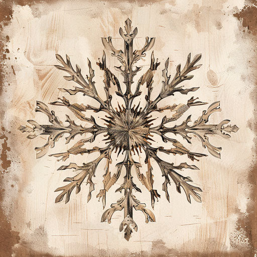 Rustic tattoo sketch of a snowflake in clipart style
