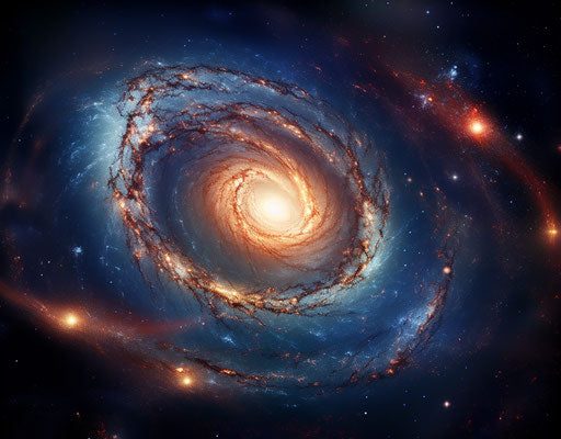 Beautiful gallery of spiral galaxy in deep space