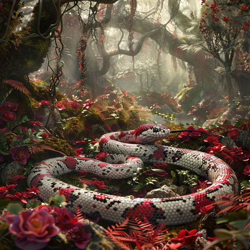 Hognose snake in a fantastical forest