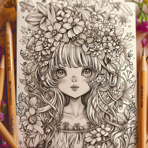 Whimsical anime character with hidden fairies