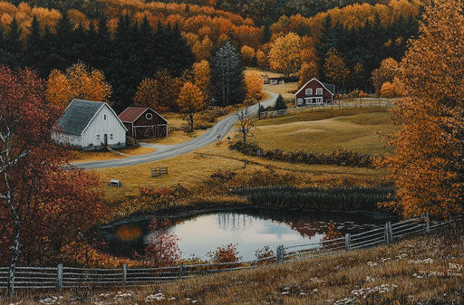 Picturesque autumn countryside of the Adirondacks, New York