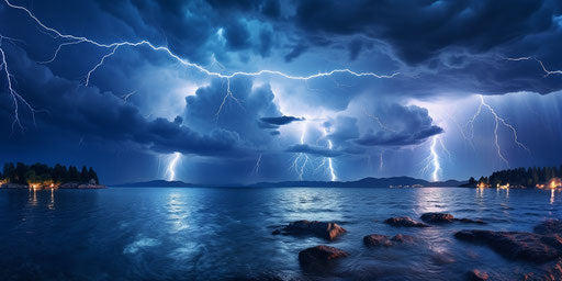 Dramatic storm over the sea in Croatia