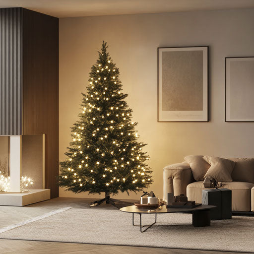 Versatile Decorated Christmas Trees Festive Graphic