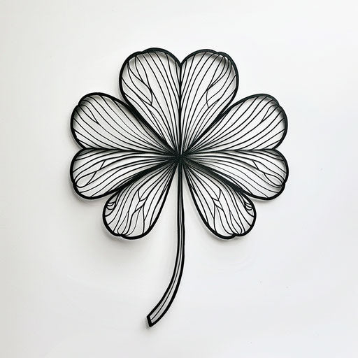 Bold clipart style flat tattoo sketch of a 4 leaf clover