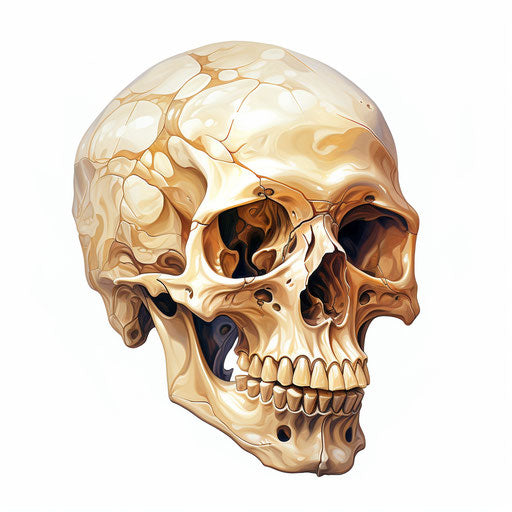 Bone illustration in the style of oil painting