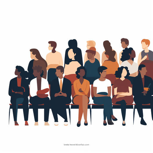 Minimalist-style audience clipart on white background