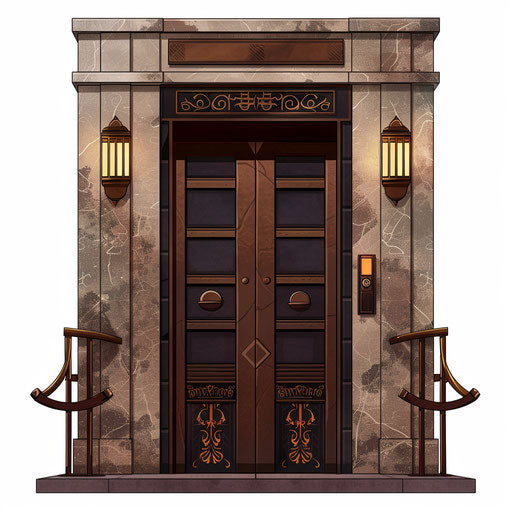 Realistic elevator clipart on flat white background