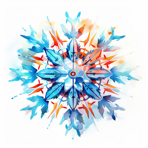 Snowflake design in Impressionistic Art style