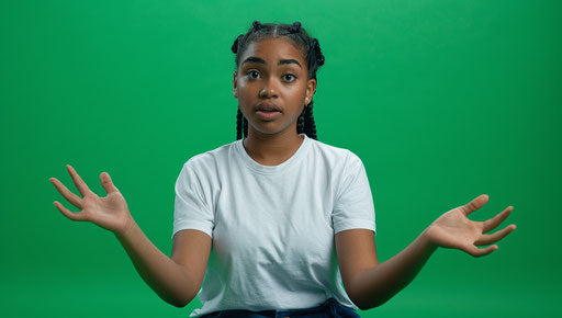 Perplexed African American woman, Banksy style