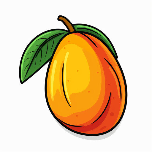 Minimalist style mango illustration, on a white background