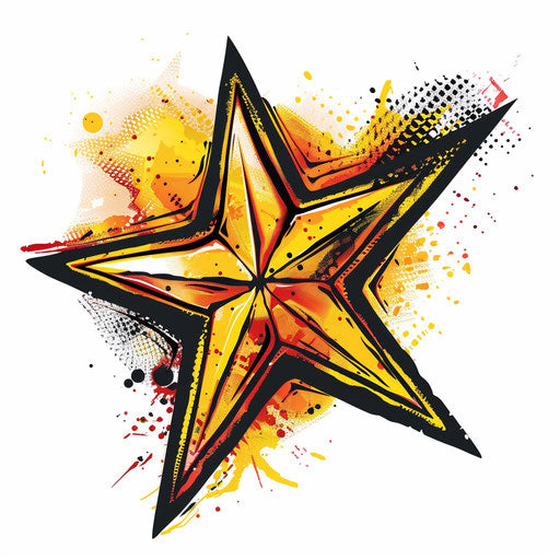 Retro nautical star tattoo in a pop art style