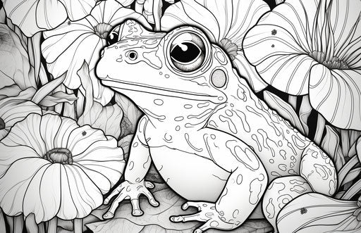 Free coloring pages of a frog for children to print