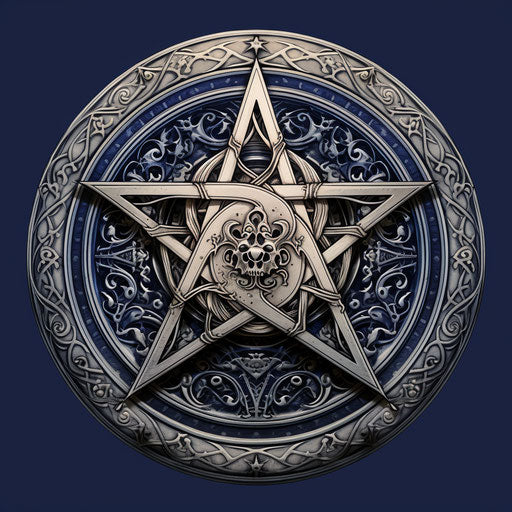 Ancient gothic design with pentagram, metalcore style